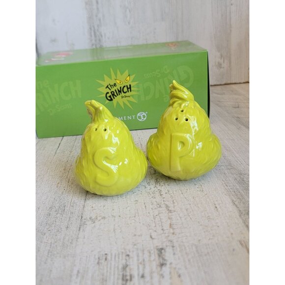 Dept 56 6010968 Grinch salt pepper shaker Enesco xmas set - Picture 4 of 6